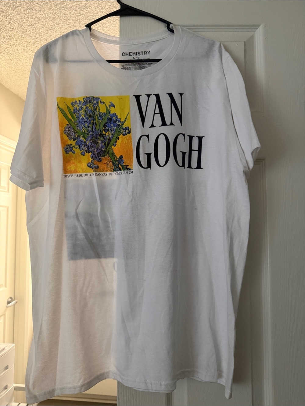 Van Gogh Floral Graphic Tee - White with Yellow & Purple Artwork